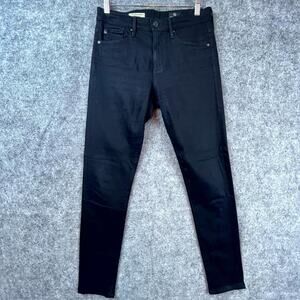 AG Adriano Goldschmied Farrah Skinny Jean Women 26 Black Denim High-Rise Zip Fly